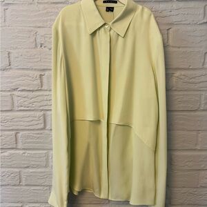 Theory Rosita Light Green Silk Blouse size P/XS